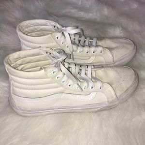 White Sk8 high vans